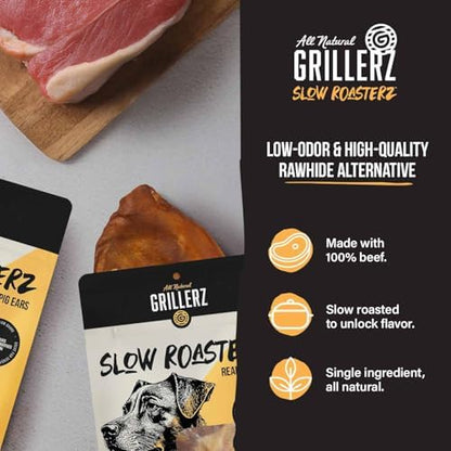 Grillerz Real Pig Ears, Rawhide-Free, 12 Count