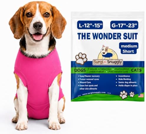 Surgi Snuggly Dog Surgery Recovery Suit, Cone Alternative, Spay/Neuter MS