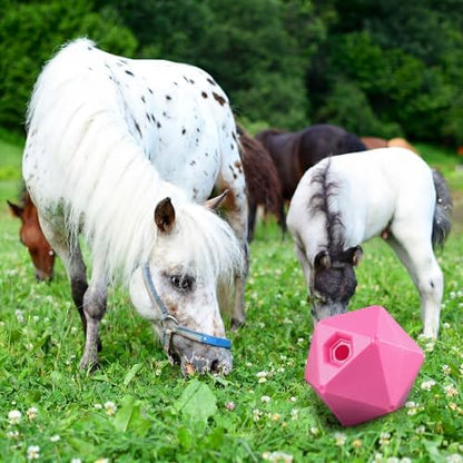 Seenelling 1 Pack Horse Treat Ball, 9" Feeder Toy for Horses, Pink