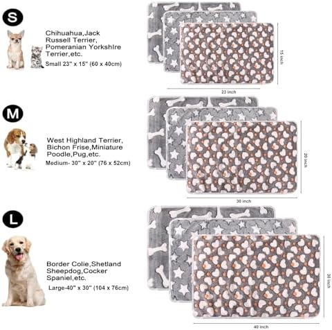 MIWOPET 3 Pack Fleece Pet Blankets Warm Bed Throw for Dogs & Cats 40x30in