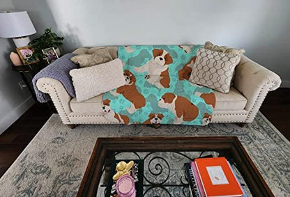 Caroline's Treasures MLM1013LQB Red and White English Bulldog Quilted Blanket 50x60 Artwork Pattern Quilted Throw Blanket for Bed, Couch, Sofa, Soft and Lightweight