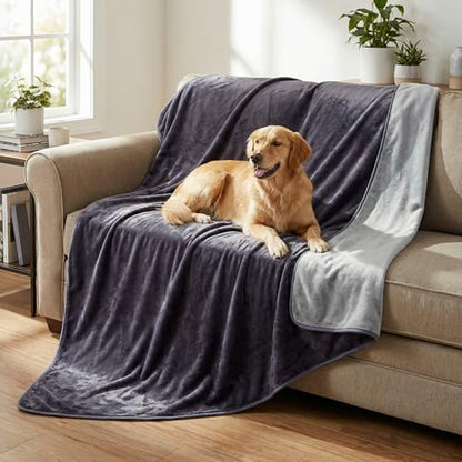 Lavish Home Waterproof Throw Blanket, Purple, 80” x 80”