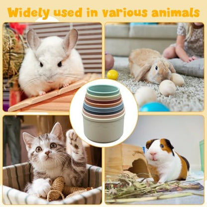 8 Pcs Stacking Cups for Bunny,Colorful Nesting Reusable Rabbit Toys