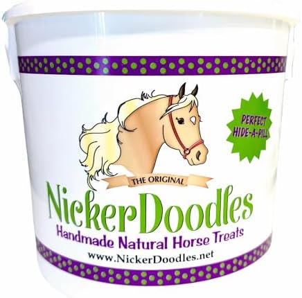 NickerDoodles Horse Treats - 1 lb Pail - Effortlessly Give Medications with Our Soft Baked Treats - Training Treats are The Perfect Motivator - No Additives or Preservatives