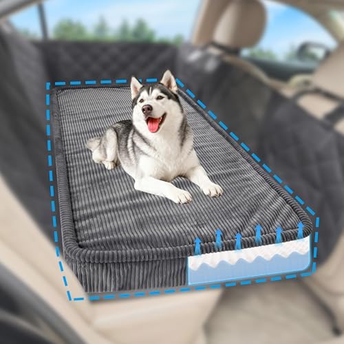 Loiion Dog Car Bed, Non-Slip Backseat Extender Pet Mat 50"x24.6"x4"