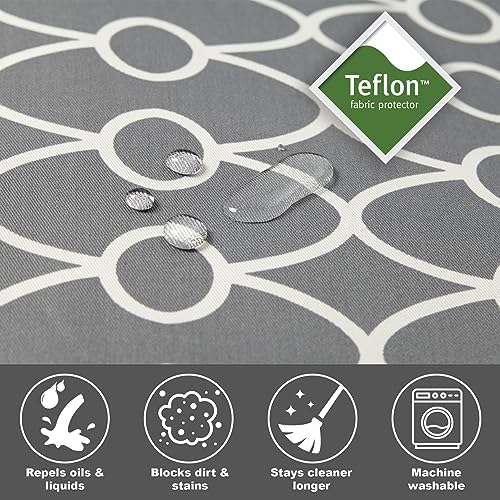 MidWest Homes for Pets Medium Dog Crate Cover With Teflon Fabric Protector, Poly-Cotton Privacy Kennel Cover Fits Most 30-inch Crates, Gray Designer Print, Washable, Reduces Barking