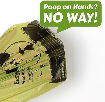 Tie Handles Dog Poop Bags, 440 Pet Waste Bags, Thick and Strong 100% Leak-Proof Easy Tie Up Doggy Bags