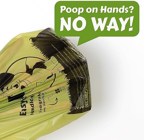 Tie Handles Dog Poo Bags, 440 Pet Poop Bags, Thick and Strong 100% Leak-Proof Biodegradable Waste Bags (Yellow)