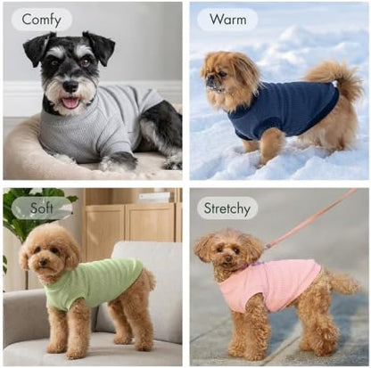 1 Pack Dog Shirt for Small Supplies Functional Waffle Dog Clothes Warm Soft Sweatshirt Outfit for Dogs Cats Pet Apparel
