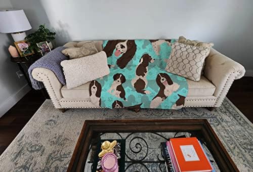 Caroline's Treasures MLM1076LQB Liver English Springer Spaniel Quilted Blanket 50x60 Artwork Pattern Quilted Throw Blanket for Bed, Couch, Sofa, Soft and Lightweight