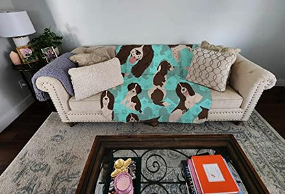 Caroline's Treasures MLM1076LQB Liver English Springer Spaniel Quilted Blanket 50x60 Artwork Pattern Quilted Throw Blanket for Bed, Couch, Sofa, Soft and Lightweight