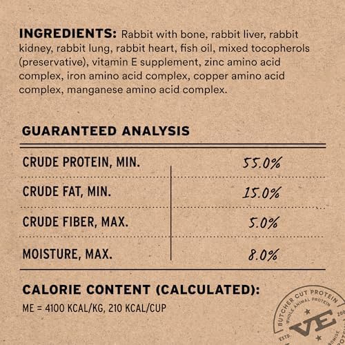 Vital Essentials Freeze Dried Dog Food, Rabbit Mini Nibs, 25 oz Bag