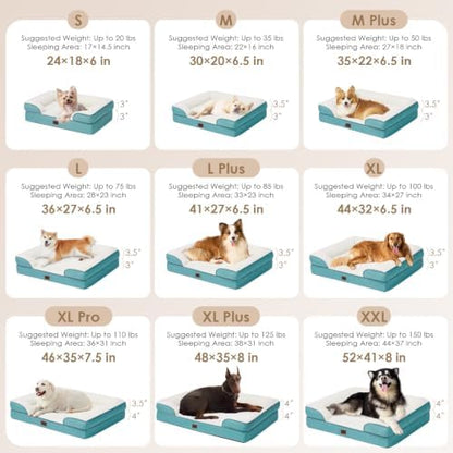 EHEYCIGA Orthopedic XXL Dog Bed, Waterproof Washable XL Big Pet Bed 46"