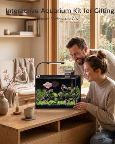 2.5 Gallon Nano Aquarium Starter Kit, Rimless Glass Fish Tank