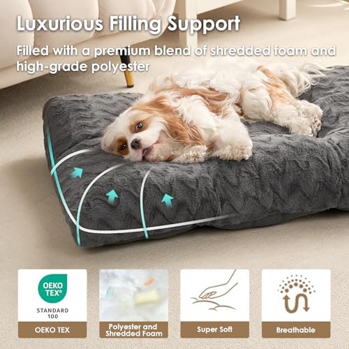 EHEYCIGA XXL Dog Bed 47x29 Inch, Extra Large Pet Beds for Dogs, Charcoal