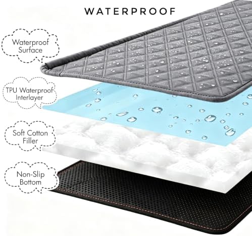 Cooling Dog Couch Bed with Head Support, Waterproof Sofa Cover, Grey, M