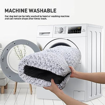 KSIIA Washable Dog Beds Jumbo Dog Crate Bed Deluxe Plush Mat 53"x36" Gray
