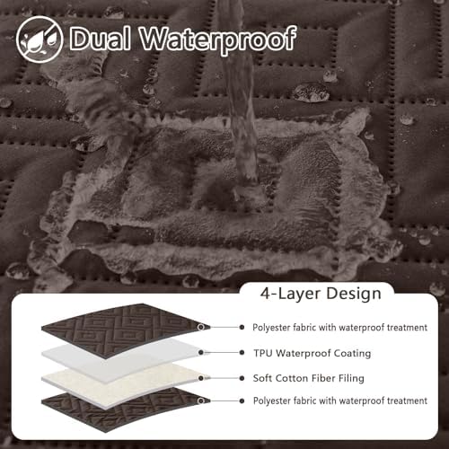 hyha Waterproof Reversible Dog Blanket, Pet Blanket for Sofa Couch