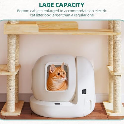 Cat Tower for Automatic Litter Box, 4 Tier Cat Tree, 60 Inch
