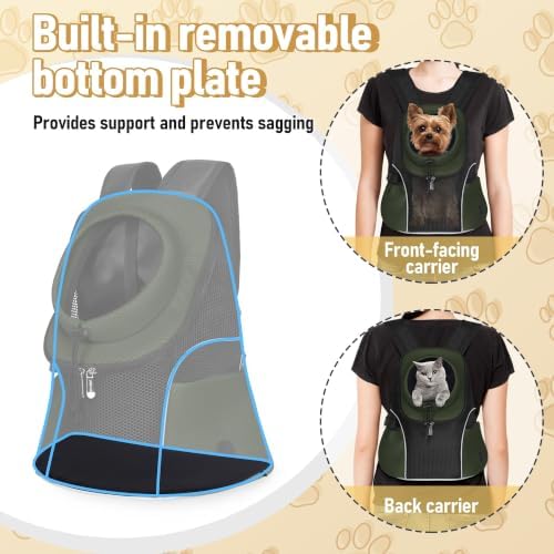 WOYYHO Pet Dog Carrier Backpack, Ventilated Mesh Small Dog Front Backpack