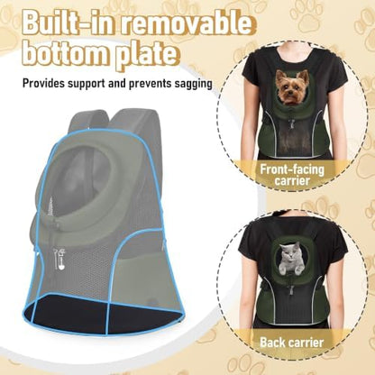 WOYYHO Pet Dog Carrier Backpack, Ventilated Mesh Small Dog Front Backpack