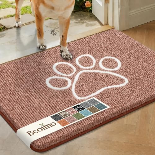 Bcoimo Super Absorbent Dog Door Mat, 30"*20" Anti Slip Mat for Muddy Paws