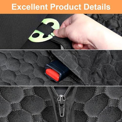 Mancro Dog Car Seat Cover, Waterproof Dog Hammock for Car, Black All