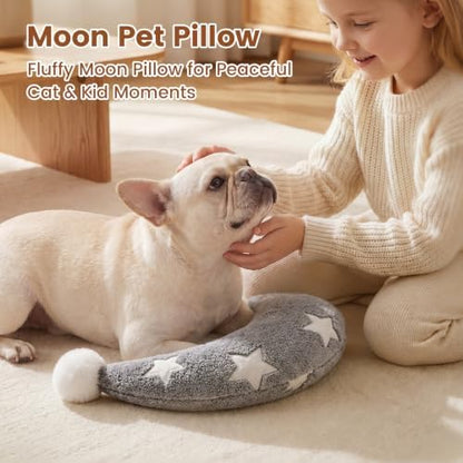Glow in The Dark Moon Dog Pillow Calming Pet Pillow for Neck Support