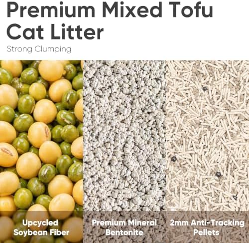 FUKUMARU Tofu Cat Litter, Bentonite Blend, Clumping, Odor Control, 18 lb