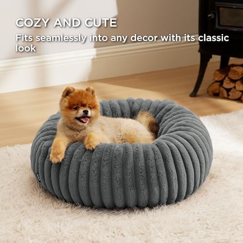 Bedsure ComfyFleece™ Donut Small Dog Bed with Removable Washable Cover