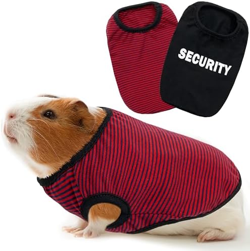 Guinea Pig Clothes (2-Pack), Striped Small Animal Vest T-Shirt