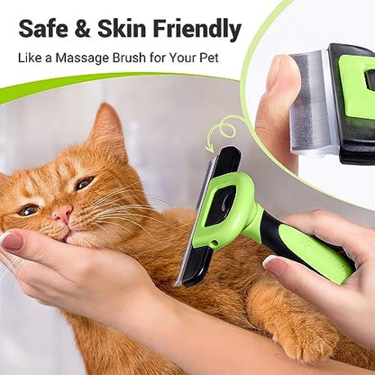 MIU COLOR Pet Grooming Brush, Deshedding Tool for Dogs & Cats, Apple Green