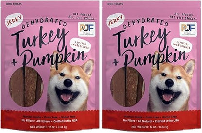 PET JERKY FACTORY Turkey & Pumpkin 12 oz. Dog Jerky Treats | 100% Human Grade | USA Made-| High Protein-| Grain Free-| Limited Ingredients-| No Filler-| BHA-BHT Free-| Soft-Tender,(Pack of 2)