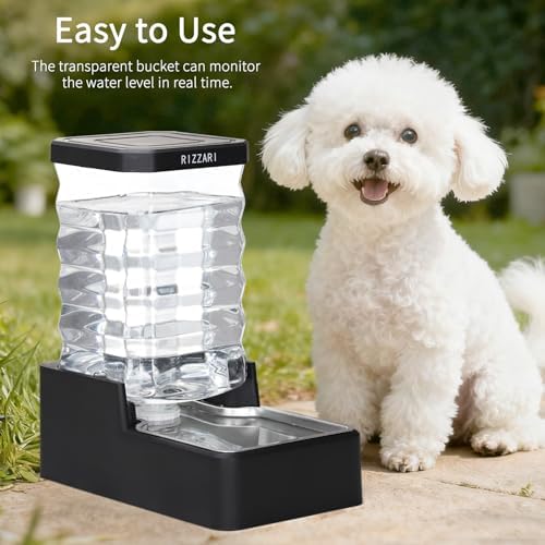 RIZZARI 2.1Gallon Gravity Dog Water Dispenser:Easy Care No Filter Design