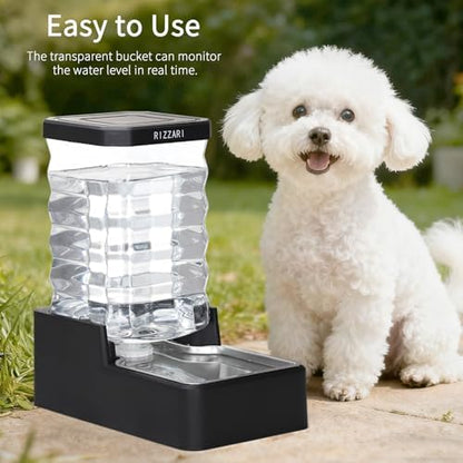RIZZARI 2.1Gallon Gravity Dog Water Dispenser:Easy Care No Filter Design