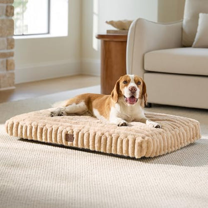 Bedsure ComfyFleece™ Fluffy Balanced Support Large Dog Bed for Crate,35x22