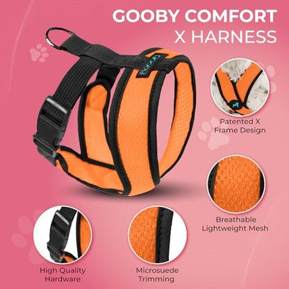Gooby Comfort X Head-in Dog Harness, Choke-Free, Orange, Medium