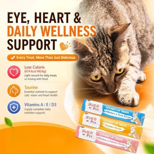 High-Meat Lickable Cat Treats Variety Pack – Real Chicken & Seafood – Smooth Creamy Purée – Grain-Free – (15g Each) (Chicken Mix 60 Tubes)