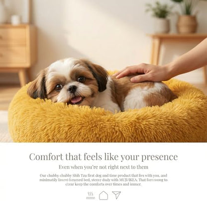 nononfish Cozy Dog Bed for Small Dogs,Plush Calming Pet Bed