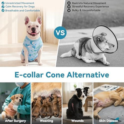 cyeollo Dog Surgery Recovery Suit, Surgical Onesie for Female & Male Dogs