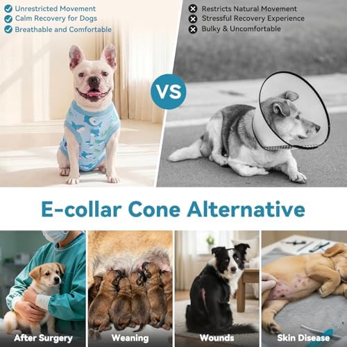 cyeollo Dog Surgery Recovery Suit, Surgical Onesie for Female & Male Dogs