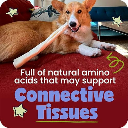 Pawstruck Natural 5-7” Beef Collagen Braids for Dogs – Long-Lasting Rawhide & Bully Stick Alternative, with Chondroitin & Glucosamine – 5 Pack