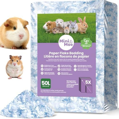 Hamster Bedding 50L Guinea Pig Paper Bedding Odor Control 99% Dust-Free