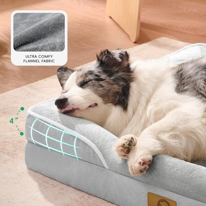 Homemate Dog Bed Large Sized Dog: 36"x27" Orthopedic Pet Bed with Toy