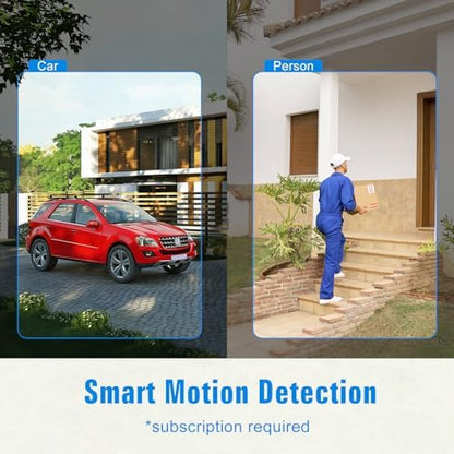 Security Cameras Wireless Outdoor, 2K Cameras for Home Security with Color Night Vision, SD/Cloud Storage,Longer Battery Life, Weatherproof, AI Motion Detection, Spotlight Siren Alarm