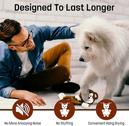 FGA MARKETPLACE Duck-Monkey Flat NO Stuffing NO Squeak Plush Dog Toy, Funny Style Will Entertain Your Pet for Hours, Recommended for Small and Medium Dog 21 INCH Long