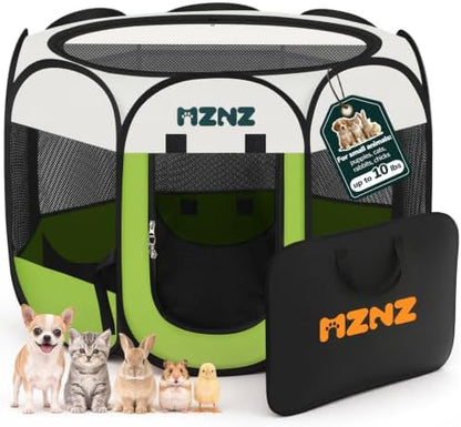 Dog Cat Small Animal Puppy Playpen Crate, Small, Green