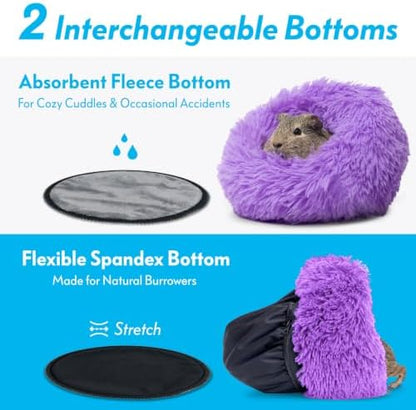 Paw Inspired Furr-O Burrowing Pet Bed Enrichment, Removable Base, Purple