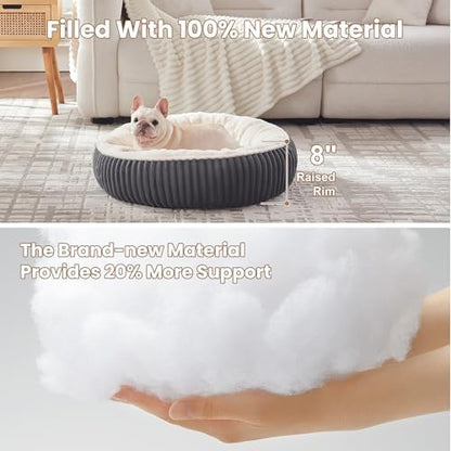 30 inches Calming Donut Dog Bed for Medium Dogs,Charcoal