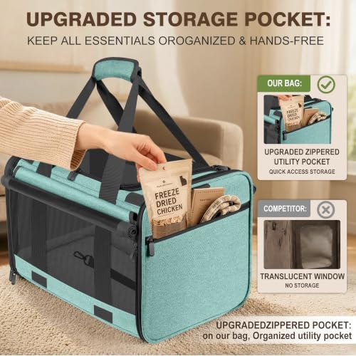 Soft Sided Cat Carrier for Anxious Pets with Privacy Roller Blinds
